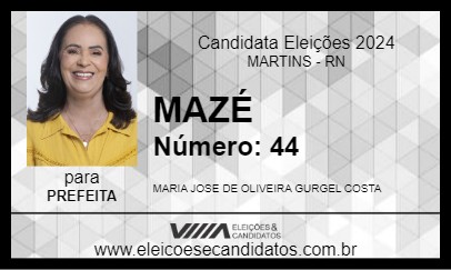 Candidato MAZÉ 2024 - MARTINS - Eleições