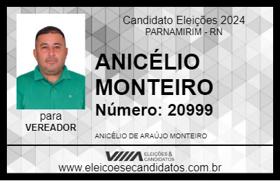 Candidato ANICÉLIO MONTEIRO 2024 - PARNAMIRIM - Eleições