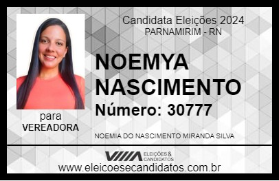 Candidato NOEMYA NASCIMENTO 2024 - PARNAMIRIM - Eleições