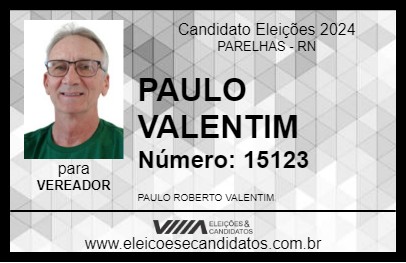 Candidato PAULO VALENTIM 2024 - PARELHAS - Eleições