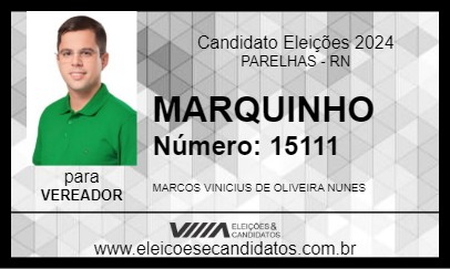 Candidato MARQUINHO 2024 - PARELHAS - Eleições