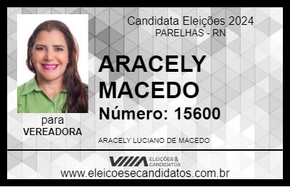 Candidato ARACELY MACEDO 2024 - PARELHAS - Eleições