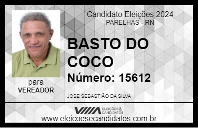 Candidato BASTO DO COCO 2024 - PARELHAS - Eleições