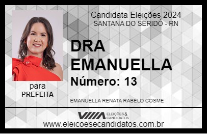 Candidato DRA EMANUELLA 2024 - SANTANA DO SERIDÓ - Eleições