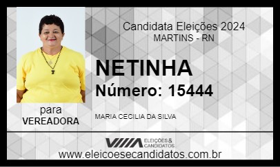 Candidato NETINHA 2024 - MARTINS - Eleições