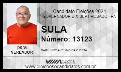 Candidato SULA 2024 - GOVERNADOR DIX-SEPT ROSADO - Eleições