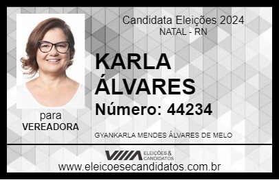 Candidato KARLA ÁLVARES 2024 - NATAL - Eleições