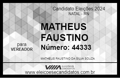 Candidato MATHEUS FAUSTINO 2024 - NATAL - Eleições