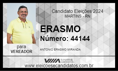 Candidato ERASMO 2024 - MARTINS - Eleições