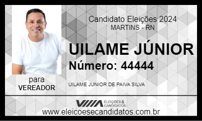 Candidato UILAME JÚNIOR 2024 - MARTINS - Eleições