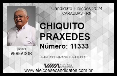 Candidato CHIQUITO PRAXEDES 2024 - CARAÚBAS - Eleições