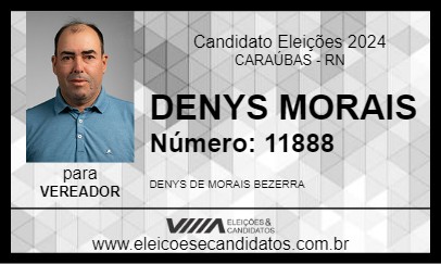 Candidato DENYS MORAIS 2024 - CARAÚBAS - Eleições