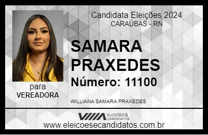 Candidato SAMARA PRAXEDES 2024 - CARAÚBAS - Eleições