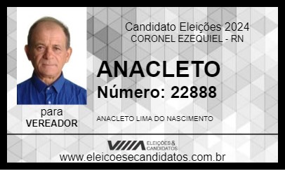 Candidato ANACLETO 2024 - CORONEL EZEQUIEL - Eleições