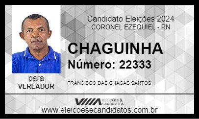 Candidato CHAGUINHA 2024 - CORONEL EZEQUIEL - Eleições