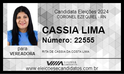 Candidato CASSIA LIMA 2024 - CORONEL EZEQUIEL - Eleições