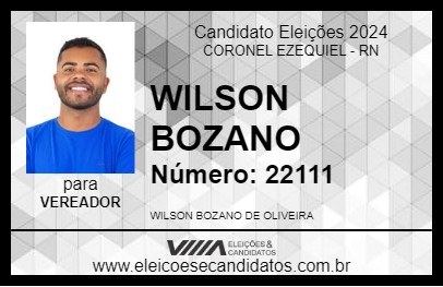 Candidato WILSON BOZANO 2024 - CORONEL EZEQUIEL - Eleições