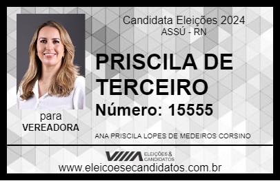 Candidato PRISCILA DE TERCEIRO 2024 - ASSÚ - Eleições