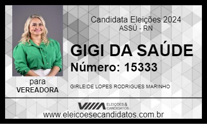 Candidato GIGI DA SAÚDE 2024 - ASSÚ - Eleições