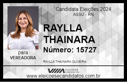 Candidato RAYLLA THAINARA 2024 - ASSÚ - Eleições