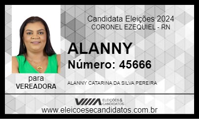 Candidato ALANNY 2024 - CORONEL EZEQUIEL - Eleições