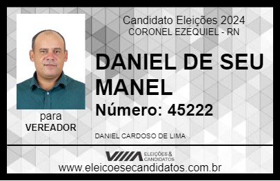 Candidato DANIEL DE SEU MANEL 2024 - CORONEL EZEQUIEL - Eleições