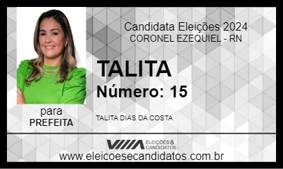 Candidato TALITA 2024 - CORONEL EZEQUIEL - Eleições