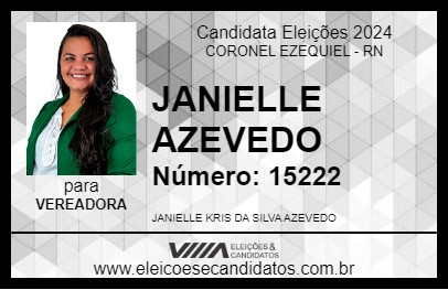 Candidato JANIELLE AZEVEDO 2024 - CORONEL EZEQUIEL - Eleições