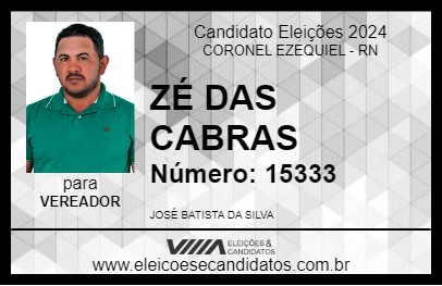 Candidato ZÉ DAS CABRAS 2024 - CORONEL EZEQUIEL - Eleições