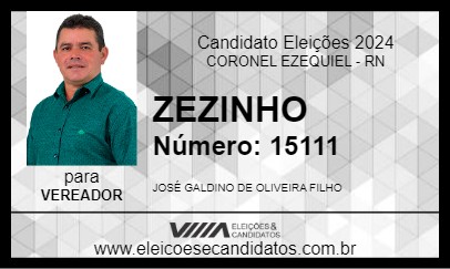 Candidato ZEZINHO 2024 - CORONEL EZEQUIEL - Eleições