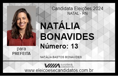 Candidato NATÁLIA BONAVIDES 2024 - NATAL - Eleições