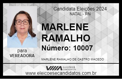 Candidato MARLENE RAMALHO 2024 - NATAL - Eleições