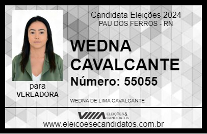 Candidato WEDNA CAVALCANTE 2024 - PAU DOS FERROS - Eleições