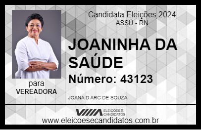 Candidato JOANINHA DA SAÚDE 2024 - ASSÚ - Eleições