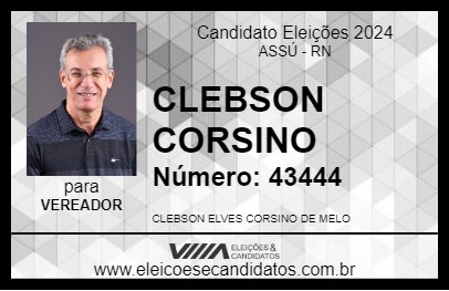 Candidato CLEBSON CORSINO 2024 - ASSÚ - Eleições