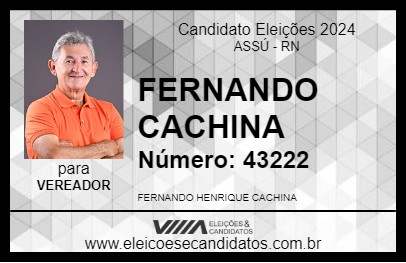 Candidato FERNANDO DA REMATEC O CACHINA 2024 - ASSÚ - Eleições