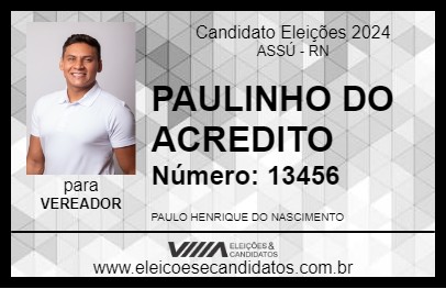 Candidato PAULINHO DO ACREDITO 2024 - ASSÚ - Eleições