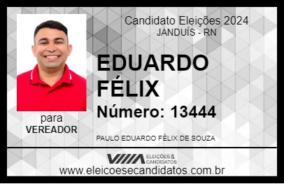 Candidato EDUARDO FÉLIX 2024 - JANDUÍS - Eleições