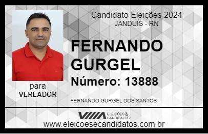 Candidato FERNANDO GURGEL 2024 - JANDUÍS - Eleições