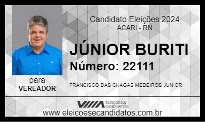 Candidato JÚNIOR BURITI  2024 - ACARI - Eleições