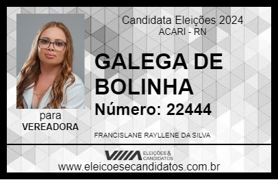 Candidato GALEGA DE BOLINHA  2024 - ACARI - Eleições