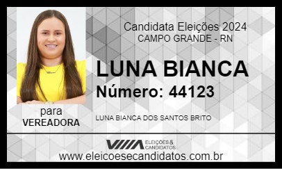 Candidato LUNA BIANCA 2024 - CAMPO GRANDE - Eleições