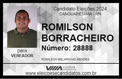 Candidato ROMILSON BORRACHEIRO 2024 - CANGUARETAMA - Eleições