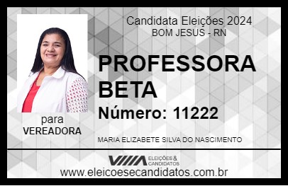 Candidato PROFESSORA BETA 2024 - BOM JESUS - Eleições