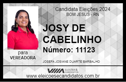 Candidato JOSY DE CABELINHO 2024 - BOM JESUS - Eleições