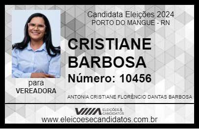 Candidato CRISTIANE BARBOSA 2024 - PORTO DO MANGUE - Eleições