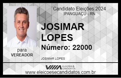 Candidato JOSIMAR LOPES 2024 - IPANGUAÇU - Eleições