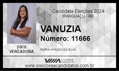 Candidato VANUZIA 2024 - IPANGUAÇU - Eleições