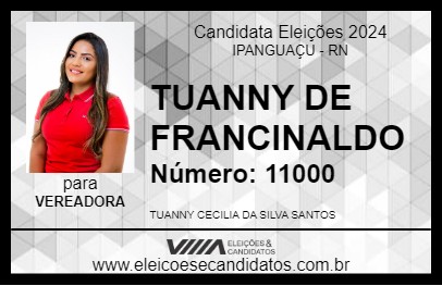 Candidato TUANNY DE FRANCINALDO 2024 - IPANGUAÇU - Eleições