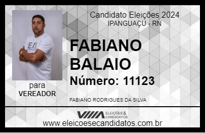 Candidato FABIANO BALAIO 2024 - IPANGUAÇU - Eleições